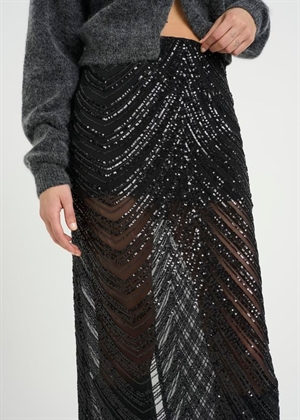 Glira hw long skirt Sort Sequins Gestuz 